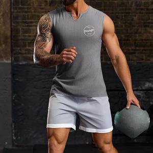 Custom Men Sports Gym Tank Top Vest Slim Fit Screen Printing Soft Sportswear Summer <b>Sleeveless</b> Cut Off T <b>Shirt</b> - Product Image 6