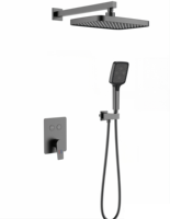 Système de douche thermostatique à 2 fonctions, design en laiton et céramique encastré mural, pour hôtel, villa et usage domestique, moderne