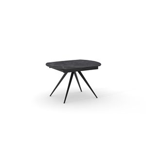 Table extensible en céramique Lavinia, plateau en marbre noir, base en métal, table à manger d'intérieur - Product Image 6