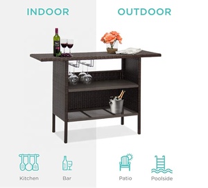 Prodotto Flatpack <span class=keywords><strong>da</strong></span> giardino Sea Beach Pool Side Wine Rack Cabinet tavolo <span class=keywords><strong>da</strong></span> Bar in Rattan per esterni - Product Image 5