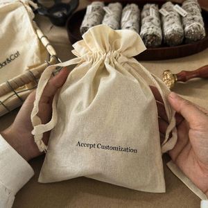 Wholesale Cheap Eco Friendly Cotton Gift <b>Pouch</b> Canvas <b>Drawstring</b> Dust Bag With Ribbons - Product Image 1