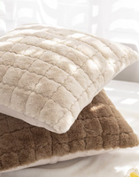 Coussins décoratifs carrés modernes pour canapé, en sherpa, brodés sur mesure, motif souris magique de Noël, pour la maison