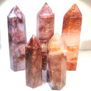 Cristal de Cuarzo de Fuego Natural en Oferta, Torre de Cristal Rojo Llama, Piedras Curativas, Punta de Varita de Cuarzo de Fuego - Product Image 5