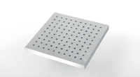 HOMEDEC Ensemble de pommeau de douche carré en acier inoxydable chromé à pression d'eau avec LED à 3 couleurs changeantes
