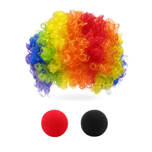 Peluca de Payaso Sintética Arcoíris con Nariz de Espuma, Peluca <span class=keywords><strong>Afro</strong></span> Rizada Unisex para Halloween, <span class=keywords><strong>Carnaval</strong></span>, Fiesta, Disfraz, Accesorio de Cosplay - Product Image 5