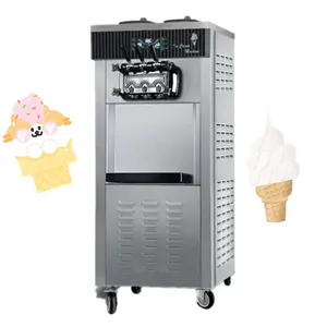 New Arrival Stainless Steel Body High Quality Motor 20-28L/H Output 6L Tank Automatic Commercial Frozen Soft Ice Cream Machine