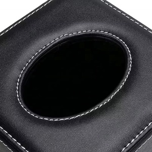 Boîte à mouchoirs carrée en cuir, distributeur de papier, étui à serviettes - Product Image 3