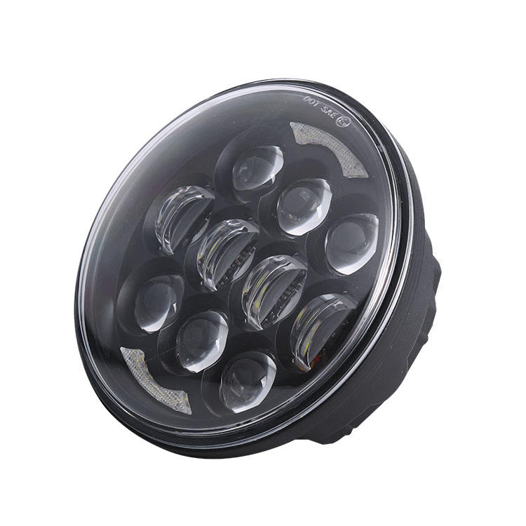 ハーレーダビッドソン用ホワイトDRL付き5-3/45.75インチヘッド