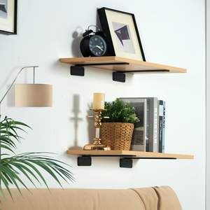 Supports d'étagères flottantes 8 pouces, robustes, 1/5 po d'épaisseur, en acier noir, supports d'étagères en acier en L avec capacité de charge de <span class=keywords><strong>160</strong></span> lb - Product Image 5