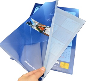 Custom Print l Shaped File Folder A4 Size Plastic Paper File Holder Organizer