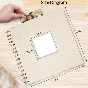 <span class=keywords><strong>Album</strong></span> photo DIY à feuilles mobiles, recouvert <span class=keywords><strong>de</strong></span> tissu, avec fenêtre, pour scrapbooking, cadeau <span class=keywords><strong>de</strong></span> <span class=keywords><strong>mariage</strong></span> pour couple, 8, 10, 12 pouces - Product Image 3