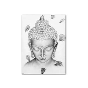 Bow Meditation <strong>Buddha</strong> Statue <strong>Canvas</strong> <strong>Painting</strong> on the Wall Black and White Modern Buddhist Posters and Prints Art Pictures Decor - Product Image 6