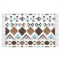 Tapis Moderne Nordique Marocain pour Chambre à Coucher, Tapis de Sol Géométrique Noir et Blanc à Pompons, Lavable en Machine, pour Salon