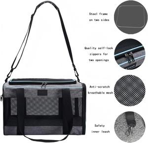 Sac de transport portable et réglable <span class=keywords><strong>en</strong></span> polyester pour animaux de compagnie, compatible avec les sacs à main et les sièges auto, idéal pour les sorties, les voyages et le transport des chats - Product Image 3