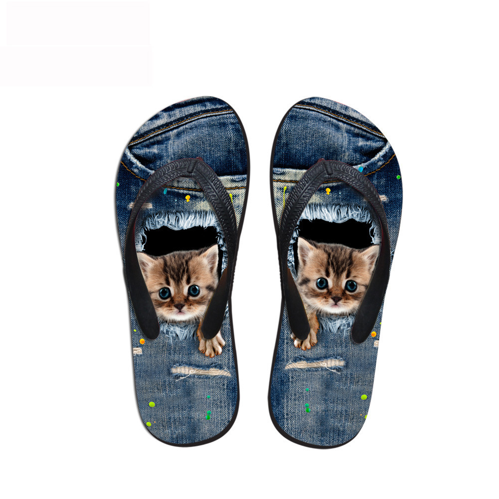 Cheap Printing Flat Shoes Women Flip Flop Slippers Thick-soled Ladies Filpflops