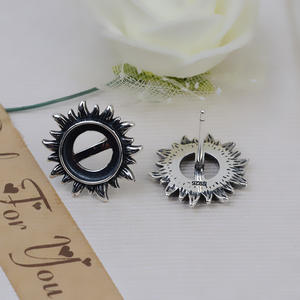 Juego de anillos con colgante de girasol de plata S925, accesorios de joyería de plata tailandesa, bandeja vacía para accesorios DIY 2848 - Product Image 4