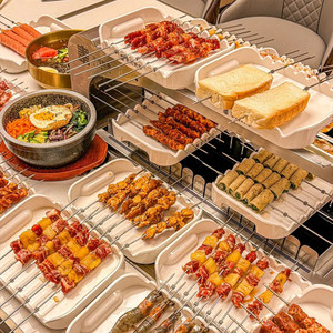 Plato para Brochetas de Barbacoa, Apilable, de Melamina Blanca, Diseño Creativo para Servir Comida en Hoteles - Product Image 1