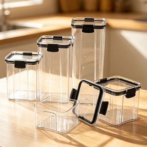 Multi Purpose Plastic <b>Storage</b> <b>Box</b> With Buckle Lid Insect Proof Moisture Proof for Kitchen Refrigerator Factory Warehouse Daily - Product Image 4