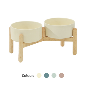 Cuencos Shamitao de cerámica personalizables para perros y gatos, individuales o dobles, con soporte de madera, cuencos ecológicos para comida de mascotas, venta al por mayor - Product Image 1