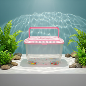 Aquarium portable incassable pour tortues, poissons rouges et poissons betta, petit aquarium semi-transparent - Product Image 4