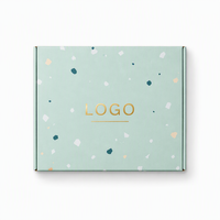 Boîte d'expédition en carton ondulé vert menthe avec logo personnalisé, estampage doré, papier kraft rigide UV, emballage cadeau