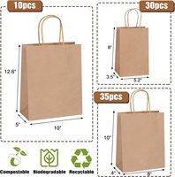Sac en papier kraft brun personnalisé avec poignées, prix d'usine