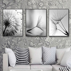 Haute définition rétro pissenlit Mural <span class=keywords><strong>noir</strong></span> blanc toile suspendus peintures moderne noyau mur Art pour <span class=keywords><strong>Couple</strong></span> chambre hôtel décoratif - Product Image 1