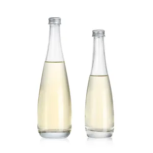 Thiết kế độc đáo 300ml 500ml chai nước thủy tinh chai thủy tinh cho đồ uống Soda sữa với nắp nhôm