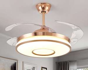 Ventilador de Techo con Luz y Control Remoto, Retráctil de 42 Pulgadas, con <span class=keywords><strong>Tres</strong></span> Aspas - Product Image 1