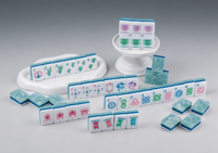 Ensemble de jeu de Mahjong américain de luxe bleu lac, kit complet de tuiles avec cartes Joker pour les rassemblements