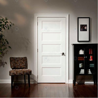 Porte intérieure en bois peinte en blanc pour chambre de luxe, style simple, portes battantes