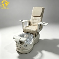 Fauteuil de spa professionnel inclinable et réglable avec massage par pétrissage et pompe à remous pour salon de manucure