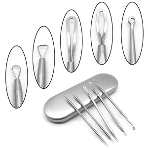 5PCS Blackhead Remover Comedones Extractor Acne Removal Tools Kit For Removing Comedones For Nose Face