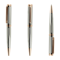 Stylo à bille en métal doré en laiton complet Stylos à pointe avec design gravé Stylo cadeau lourd de luxe pour grande marque