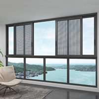 Ventanas Corredizas Horizontales de Aleación de Aluminio para Balcón Exterior, Doble Acristalamiento, Diseño Insonorizado, Ventanas Corredizas Resistentes a Huracanes