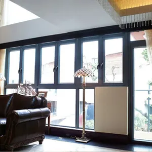 Normen Ontwerp Dubbele Geglazuurd Hout Kleur Vinyl Impact Upvc Pvc Openslaand Raam In China