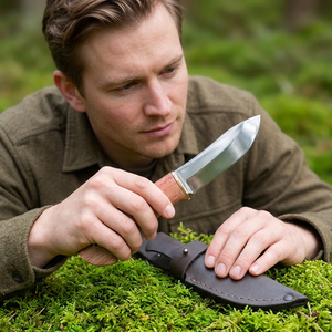 Cuchillo Bowie Pequeño de Hoja Fija de Acero D2 de Alto Carbono de Calidad Premium, Tipo Clip Point, para Caza al Aire Libre, con Funda de Cuero - Product Image 2