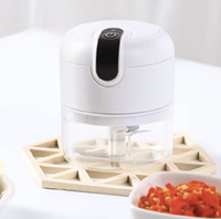 Mini picadora de ajo eléctrica, procesador de alimentos inalámbrico portátil con cuchillas de acero inoxidable, trituradora de ajo recargable por USB