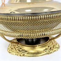 Chauffe-Plat Décoratif Doré de Luxe avec Couvercle Suspendu pour Restaurants, Hôtels, Buffets, Banquets et Traiteurs