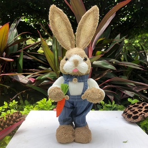 Coniglio Artigianale in Paglia Intrecciata da 35cm, Decorazione <span class=keywords><strong>Vintage</strong></span> per la Casa, Regalo di Pasqua, Modello Decorativo Intrecciato - Product Image 5