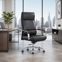Chaise de bureau de direction en cuir ergonomique pivotante avec accoudoirs réglables, luxe, pour longues heures de travail, idéale pour la maison, les salles de réunion et les chaises d'invités