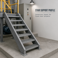 Profil de poutre d'escalier en PRV avec service de découpe pour escaliers industriels, plateformes d'entretien et structures d'accès aux équipements