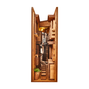Factory Supply Fun Wooden 3D Puzzle Diy Book Shelf Book Nook