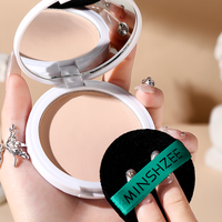 Poudre de maquillage matifiante à double usage (humide et sèche) pour le visage, contrôle du sébum, longue tenue, effet cache-cernes, marque privée OEM MINSHZEE