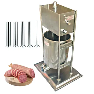 Zwei-Gang-Hand-Hot-Doggen-Würstchen-Herstellungs-Füllmaschine vertikale Salami-Füllstoff-Füllmaschine Produktion mit 3, 5, 7, 10 15 L Tank