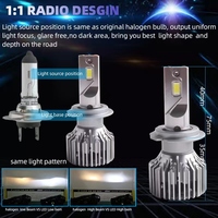Ampoule de phare LED Sanvi C6 H11 H4 H7 pour voiture, 3 caloducs, haute puissance, 59 W, 6000 K, lampe de poche, phare LED automobile