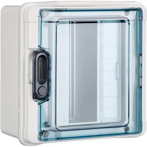 Boîte de distribution Bticino Idroboard 8 modules DIN IP65, coffret de commutation mural en plastique pour extérieur - Product Image 1