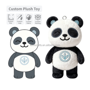 Eco giocattolo di peluche personalizzato OEM animali imbottiti fabbrica <span class=keywords><strong>Panda</strong></span> portachiavi morbida peluche regalo con distintivo ricamato - Product Image 1