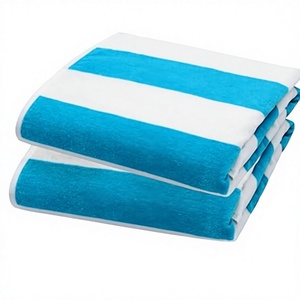 Toalla de playa personalizada de algodón suave a rayas, toalla de baño de algodón suave de secado rápido, hecha a medida, lista para personalizar. - Product Image 1