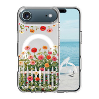 Transparent Magnétique Coquelicot Fleur Papillon Léger Résistant À La Saleté Coeur Conception Dur PC Antichoc Téléphone Cas pour 17
